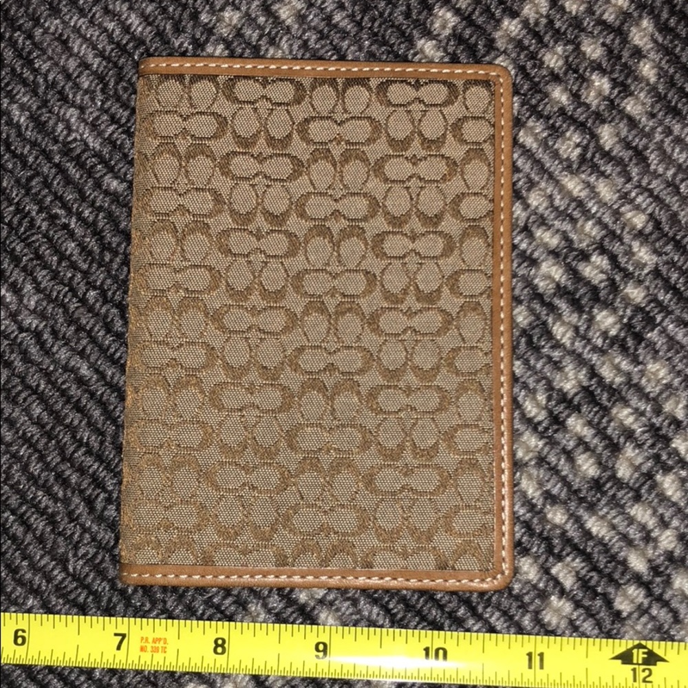 Coach signature fabric passport holder